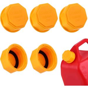 6PCS Gas Can Caps, 5 Gallon Gas Can Cap Replacement, Universal Coarse Thread Gas Cap for Gasoline, Portable Gas Tank Lid for Improved Sealing and Transportation