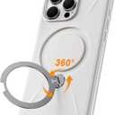 TORRAS 360Spin Stand for iPhone 16 Pro Max Case, Fit for Magsafe, Mil-STD Protective Hard PC Scratch-Resistant Case for iPhone 16 Pro Max Phone Case with Kickstand, Ostand Spin, Ivory White, 6.9 inch (for iPhone 16 Pro Max 6.9 inch)