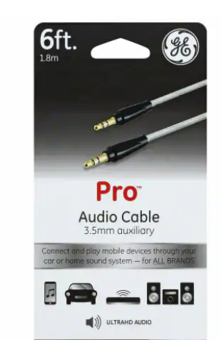 GE 3.5 mm, 6 Ft Audio Cable