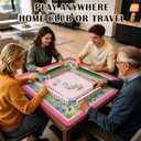 Pink Hydrangea Mahjong Mat for Table with Rules