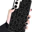 KANGHAR Case Compatible with Samsung Galaxy S24 Plus 5G,Black Leopard Design, Tire Texture Non-Slip +Shockproof Rugged TPU Protective Case for Galaxy S24 Plus-Black Leopard