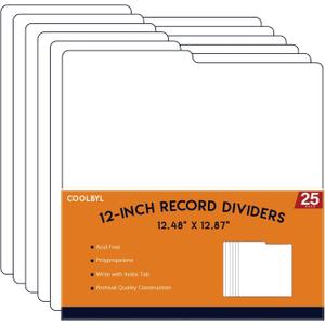 12-Inch Vinyl Record Dividers  25 Pack Album Protector for Records, Books & Collectibles, Archival Organizers for Vinyl Storage