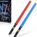 2 Pack Light Up Sabers for Kids Toddlers, Dueling Light Up Sword Toy for Boys, Space War Party Cosplay Birthday for Teen Men Age 4 5 6 7 8 9 10+