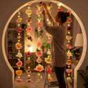 Suncalla 6 Pcs 35.4ft Hanging Flowers Garlands Backdrop Lighted Floating Fake Wildflower Vines LED Floral Garland Ceiling for Spring Wedding Bridal Shower Birthday Graduation Party(Lovely, Multicolor)