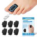 Adjustable Hammer Toe Straightener Corrector for Women & Men - Hammer Toe Straightener with Aluminum Plate, Bunion Toe Splints Wraps - Realign Bent, Curled, Crooked, Claw, Hammer Toes - 6pcs(Black)