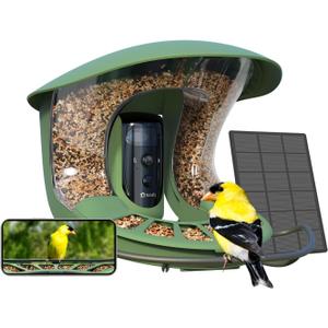 Birdfy 2 Smart Bird Feeder with Camera, Dual-Lens (2K+1080P), Solar-Powered, Wireless Installation, Auto-Capture Bird Videos & Motion Detection, Gift Present