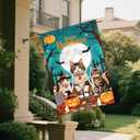 IVN Halloween Cat Garden Flag 28 x 40 Inch Double Sided House Flag with Moon Pumpkin and Bat Design for Spooky Outdoor Porch Decor