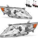 Headlights W/Bulbs for 2010 2011 Toyota Camry 4-Door Sedan Halogen Driver & Passenger Side (Only fits US Version, NOT fit hybrid models)