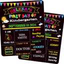 3 x Double-Sided First Day of School and Last Day of School Chalkboard Sign, 12 x 10 inches, Wooden, Reusable, for Kids, Preschool, Kindergarten, 1st Grade (Black, 10 * 12")