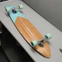 Retrospec Zed Pintail & Cruiser Longboard Adult Skateboard - 44in Bamboo & Canadian Maple Deck with ABEC-7 Bearings, 70mm PU Wheels for Commuting & Carving (Aqua Fishtail)