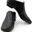 Capezio Women's E Series Jazz Slip-on Shoe – Comfortable Soft Leather with Neoprene Arch Support for Quick Changes, Non-Slip Sole, Lightweight Design, Size 3.5 M, Black