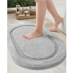 Color&Geometry Grey Bathroom Rugs, Non Slip, Absorbent, Soft, Washable, Thick Bath Mat, 20"x32" Small Bath Rug Bath Mats for Bathroom Floor, Shower, Sink, Vanity