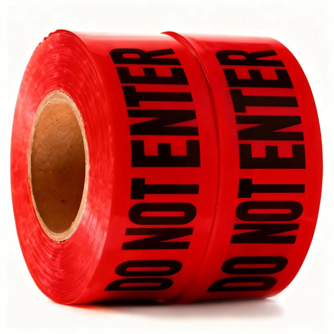 Danger Do Not Enter Tape 2 Pack 3 inch X 1000 feet Sharp Red with a Bold Black Print for High Visibility Tear Resistant Design