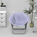 Urban Lifestyle Faux Fur Saucer Chair, Lavender, 29 inches H x 32 inches W x 22 inches D