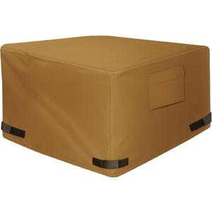 NEXCOVER Square Fire Pit Cover - Waterproof 600D Heavy Duty Cover, Premium Patio Outdoor Cover, 36L x 36W x 24H, Fits for 33 inch, 34 inch, 35 inch, 36 inch Fire Pit / Table, Brown.