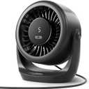 Diveblues USB Desk Turbo Fan, Ultra-Quiet Mini Desk Fan, Powerful Wind, LED Display, 5 Speed, 360 Rotating Small Portable Fan for Home, Office and Outdoor Cool Tech Gadgets - TurboBreeze (Classic Black)