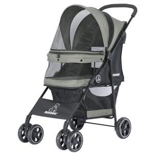 ROODO 4 Wheel Dog Cat Pet Stroller Best Lightweight Foldable Compact Portable Jogger All Terrain Travel Pet Gear Puppy Doggie Bunny Kitty Stroller for up to 30lbs Medium Small Dogs Cats(sage Green)