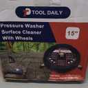 Tool Daily 15 Inch Pressure Washer Surface Cleaner with 3 Wheels, 2 Extension Wands, Surface Cleaner for Pressure Washer Attachment for Concrete, Driveway, Sidewalk, Patio, 3600 PSI