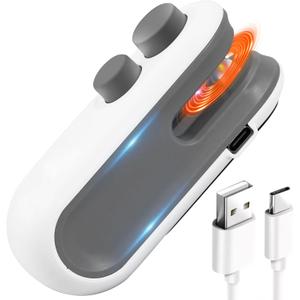 2in1 Rechargeable Chip Bag Sealer with Cutter, Portable USB C Heat Sealer Resealer Machine for Chip, Plastic Bags Heat Seal Tool for Snacks (White)