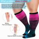 4 Pairs Plus Size Compression Socks for Women and Men 20-30 mmHg, Wide Calf Stockings Best Support for Circulation, Running 4XL