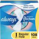 Always Infinity Feminine Pads for Women, Size 1 Regular, with Wings, unscented, 108ct