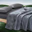 OMYSTYLE King Size Weighted Blanket 20lbs(88''x104'', Double-Sided), Reversible Weighted Blanket with Warm Short Plush and Cool Tencel Fabric for All Season Use - Carry Bag Included (Grey)