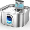 Wireless Cat Water Fountain Cordless, 3.2L/108oz Stainless Steel Pet Fountain with Motion Sensor, Rechargeable Battery Operated, Quiet Automatic Drinking Fountain for Cats & Small Dogs
