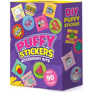 Sticker Maker 90 Refill Kit - Make Your Own 3D Stickers for Kids - DIY Arts and Crafts for Kids Ages 6-10 - Creative Craft Kits Gifts for Girls Boys Year Old Classroom Rewards
