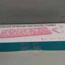 Wireless Keyboard and Mouse Combo, Retro Typewriter Keyboard with Round Keycaps, 2.4GHz USB Cute Wireless Keyboard Mouse for Computer, Desktop, Laptop (Purple Colorful)