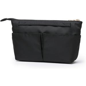Cosmetic Bag Storage Organizer Insert Lightweight Waterproof Nylon Fabric with Zipper Closure Ideal for Travel Tote Bags