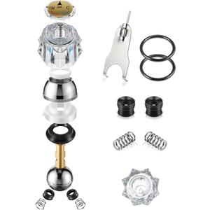 Acrylic Single Handle Trim Set, Complete Faucet Repair Kit Replacement Compatible with Delta 600 Series Shower Valve, Compatible with RP212 Stainless Steel Ball Valves (1 Pack,Knob)