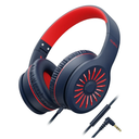Wired Headphones with Microphone, K16 On-Ear Headphones for Kids with 3.5MM Jack, Foldable Stereo Bass Headphones for Teens School Amazon Kindle, Fire, Chromebook, Tablet(Dark Blue Red)