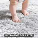 Shag Area Rugs for Living Room Bedroom, Upgrade Non-Slip 4x6 ft Ultra Soft Fluffy Shaggy Bedside Rug, Indoor Floor Carpet for Kids Girls Boys, Dorms, Nursery Rooms, Home Decor Aesthetic, Light Grey