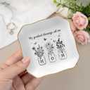 3 x Mom Gifts from Daughters Son on Mother's Day - Birthday Gifts for Mom 2026, Unique Trinket Dish for Decor, Thank You Mother in Law Gift, Ceramic Jewelry Tray for Rings Earrings Keys