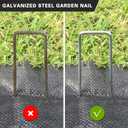 6 Inch Galvanized Landscape Staples, 11 Gauge Silver U-Shaped Turf Securing Garden Stakes Pins for Christmas Outdoor Tents Farm Lawn Fabric Netting, 100 Pack