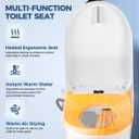 Bidet Toilet Seat, Electric Smart Heated Toilet Seat, Feminine & Front Rear Wash, Instant Warm Water & Dryer, Self-Clean Nozzle, Soft Closed Toilet Lid, Wireless Remote Night Light Elongated (White)