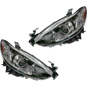 TRQ 2 Piece Headlight Assembly Set Driver & Passenger Side Compatible with Mazda 6 2014-2020 MA2518160 MA2519160 GMP2510K0 GMP2510L0