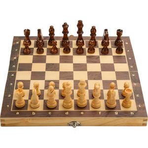 15" x 15" Magnetic Wooden Folding Chess Set with 2 Extra Queens, Handmade Game Board Interior for Storage for Adult Kids Beginner Large Chess Board