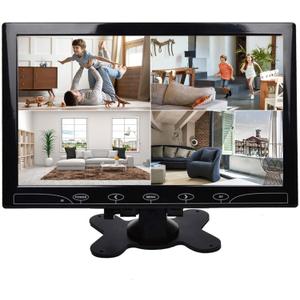 10.1 Inch Small HDMI Monitor, CCTV Security Camera Monitor with VGA AV Input, 1024x600 HD LED Display Screen, Touch Button, Built-in Speaker for DVR NVR Raspberry Pi PC Gaming