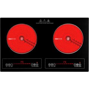 2 Burner Electric Cooktop,110V 2500W Electric Stove Top with Touch Control,9 Heating Level,Timer & Kid Safety 2 burner cooktop.