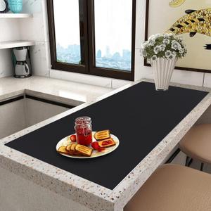 Extra Large Silicone Mat,Silicone Mats for Kitchen Counter Island Dinner Table Countertop Protector Heat Resistant Mat (120 x 48, Black)