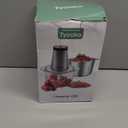 Electric Food Processor Vegetable Chopper, Easy Clean Meat Grinder with 2 Bowls (8 Cup Stainless Steel+8 Cup Glass), Small Food Mixer for Fruits/Meat/Nuts/Fish/Veggie/Pet Food/Baby Food