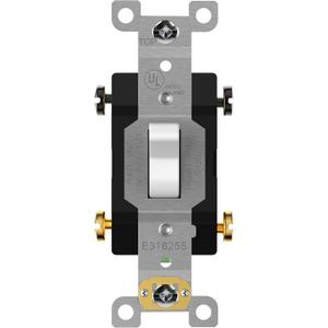 ENERLITES 20 Amp Toggle Light Switch, 4-Way, 20A 120/277V, Grounding Screw, Heavy Duty Commercial Grade, UL Listed, 84201-W, White
