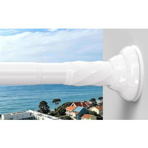 Shower Curtain Rod Tension, No Drilling,Adjustable 45-98 In,White