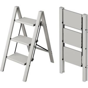 Taranta 3 Step Stool Foldable,Aluminum Step Ladder-Misty Gray
