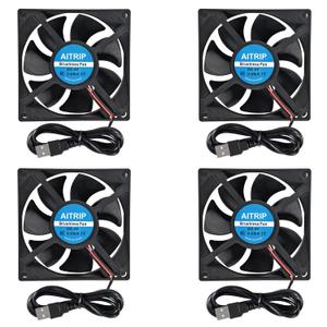 AITRIP 4PCS 80mm USB Fan 5V Brushless 8025 80x25mm for Cooling DIY PC Computer Case 3D Printer CPU Coolers Radiators