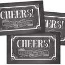 Hadley Designs 50 Rustic Chalk Drink Coupons for a Free at Weddings, Work Events or Party Bar, One Free Beer Wine Alcohol Soft Drink or Food Vouchers, Cheers Large Drinking Paper Raffle Cards