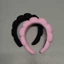 Spa Headbands for Washing Face or Facial, Set of 2 Skincare Headbands, Terry Cloth Headband Wash Combo Pack - Puffy Makeup Washing, Mask, Skin Treatment (Black & Pink)