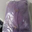 Taodou Women Hooded Knit Cardigans Button Cable Open Front Sweater Coat Purple, S