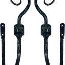 New Shape Curtain HoldbacksScroll Hooks,Curtain Hooks,Tassel Hooks,Window Drapery holdbacks, Set of 2, Black Brushed Silver